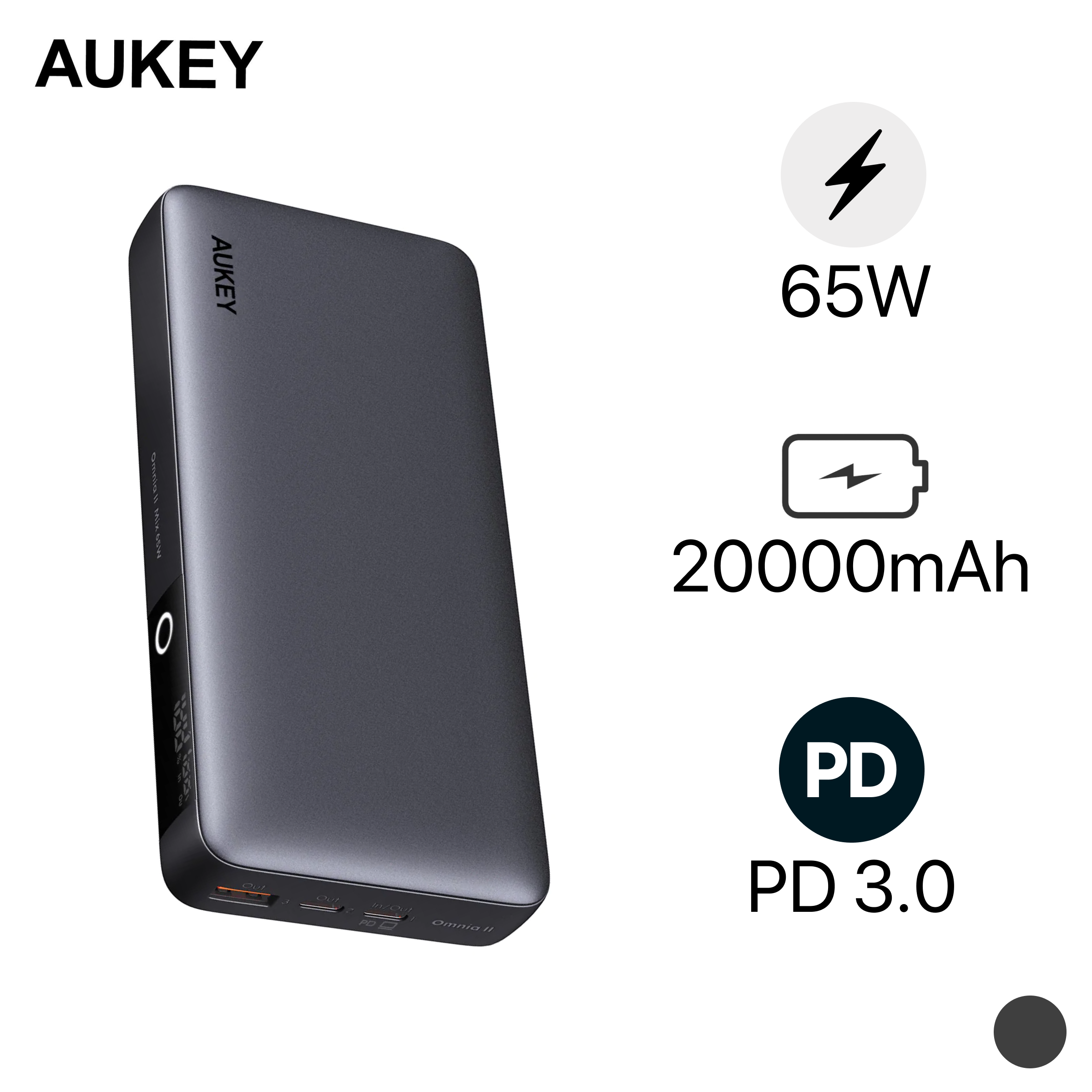 Pin dự phòng Aukey Sprint X 20000mAh sạc nhanh 65W USB C PD 3 0 PB