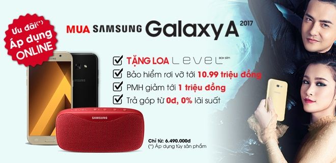 Galaxy A3 2017 - chuẩn kháng nước IP68 chỉ từ 6 triệu đồng, tặng loa bluetooth cao cấp