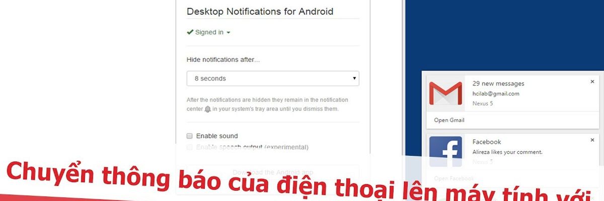 Sforum - Desktop notification: Chuyển thông báo tin nhắn điện thoại đến máy tính