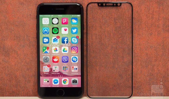 Xuất hiện tấm kính mặt trước iPhone 8, hé lộ kích thước thực tế và so sánh với Galaxy S8, LG G6