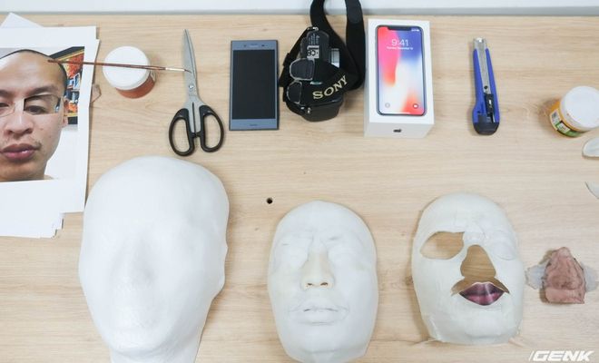 Đây là những vật dụng mà BKAV đã dùng để đánh lừa Face ID trên iPhone X