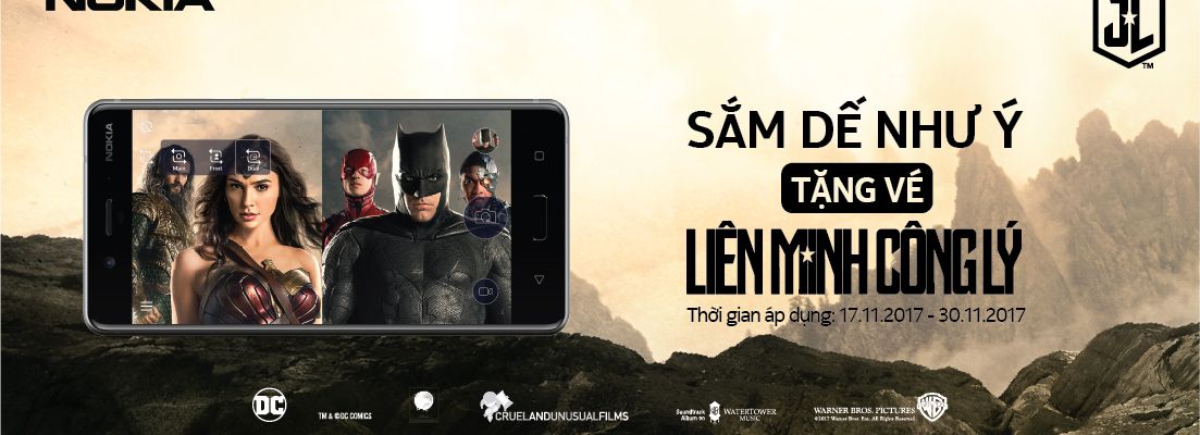 Sắm Dế Như Ý - Nhận vé đi xem Liên Minh Công Lý cùng CellphoneS và Nokia