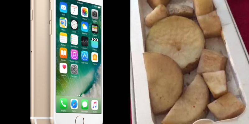 Bỏ 100 USD mua iPhone 6, cô gái nhận được... 11 miếng khoai tây
