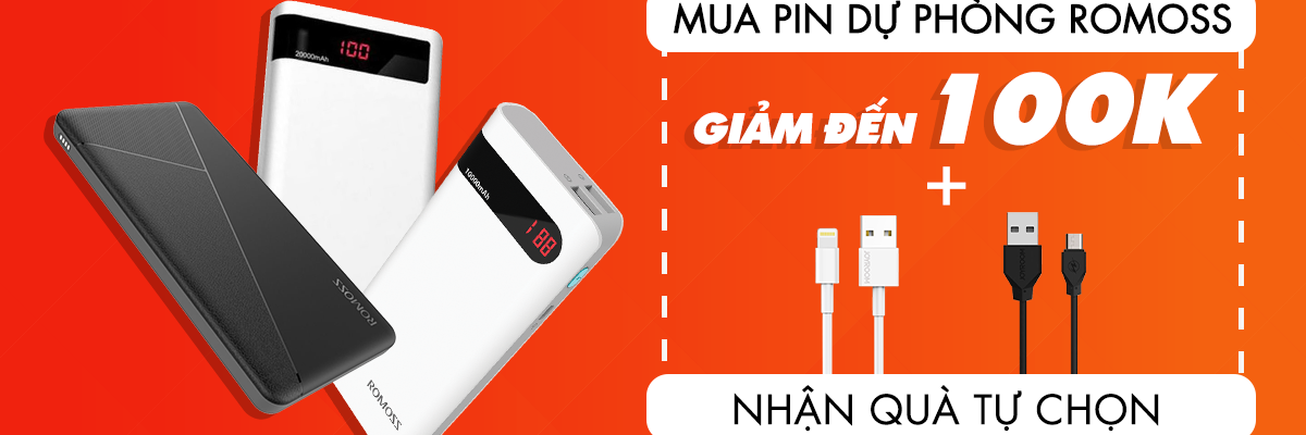 Mua pin dự phòng ROMOSS: vừa tặng cáp sạc vừa giảm giá lên đến 100K