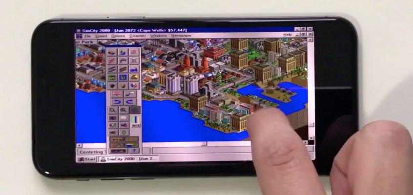 Xem iPhone X chạy Windows 95, chơi game Sim City mượt mà