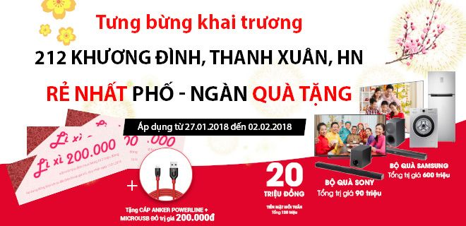 Tưng bừng khai trương CellphoneS 212 Khương Đình, Thanh Xuân, Hà Nội