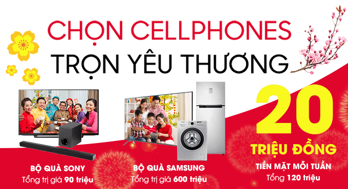 Khuyến mại tết CellphoneS