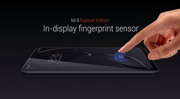 Xiaomi Mi 8 Explorer Edition sử dụng cảm biến vân tay trong màn hình của Synaptics, giống với Vivo