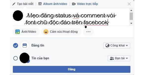 Mẹo đăng status và comment với font chữ độc đáo trên Facebook
