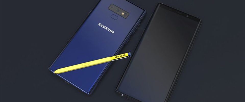 Galaxy Note 9 lộ ảnh render chính thức: Máy xanh bút vàng, cảm biến vân tay thấp hơn, còn lại giống Note 8