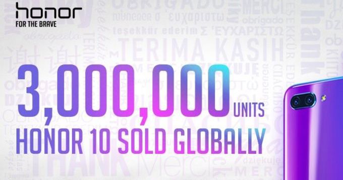 Honor đã bán được hơn 3 triệu chiếc Honor 10, giúp thương hiệu tăng trưởng 150%