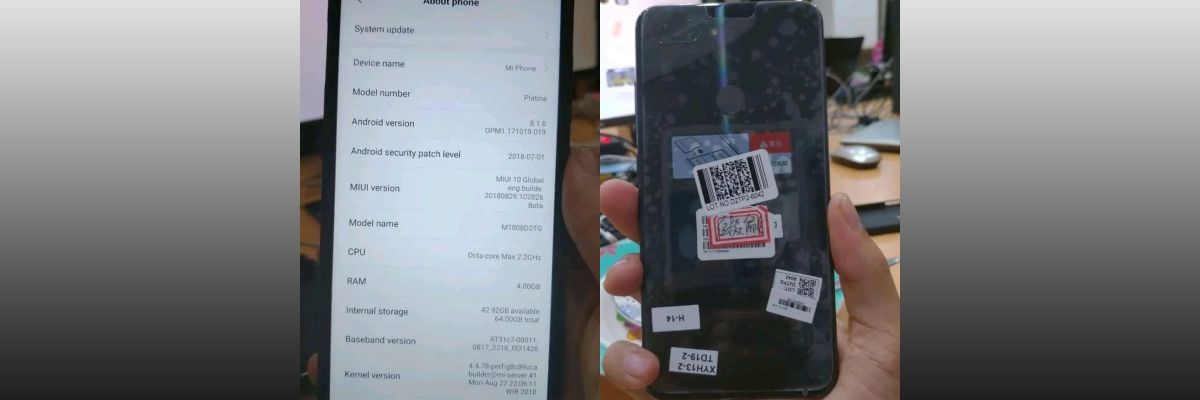 Xiaomi Mi 8 Youth lộ ảnh thực tế, thông số kĩ thuật trước ngày ra mắt