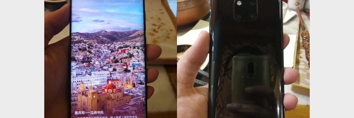 Huawei Mate 20 Pro lộ ảnh thực tế với màn hình cong tràn cạnh, 3 camera ở mặt sau