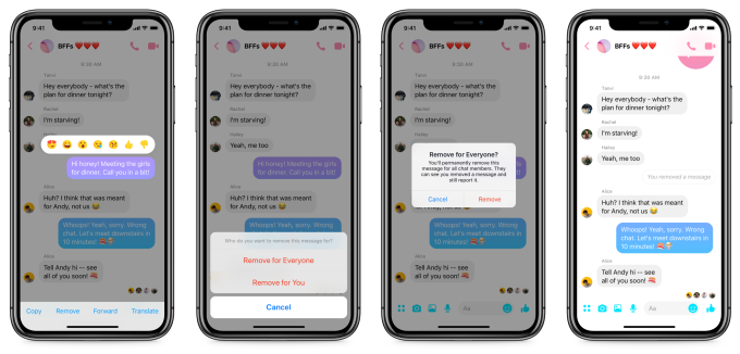 Facebook Messenger bắt đầu tung ra tính năng thu hồi tin nhắn đã gửi