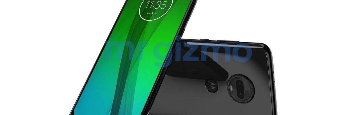 Moto G7 Plus lộ ảnh render với thiết kế "màn hình giọt nước", mặt lưng kính cong ở hai cạnh bên