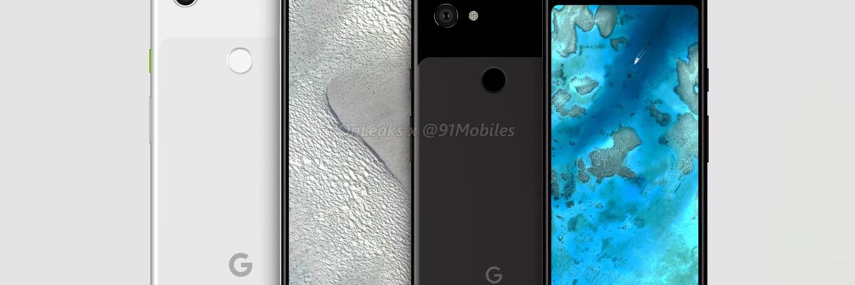 Google Pixel 3 Lite và Lite XL lộ ảnh render với thiết kế hai tông màu, viền khá dày