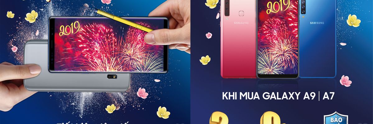 Tết đến nhà - rinh quà cùng Samsung: Lên đời Galaxy Note9 chỉ từ 14 triệu, tặng thêm gói BH 24 tháng cho Galaxy A7 và A9