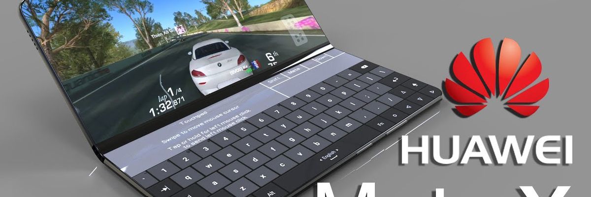 Banner quảng cáo xác nhận Huawei sẽ ra mắt smartphone màn hình gập Mate X tại MWC 2019,