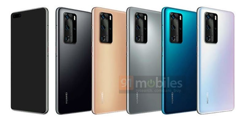 Thiết kế và các tùy chọn màu sắc của Huawei P40 và P40 Pro được tiết lộ trong ảnh render mới nhất