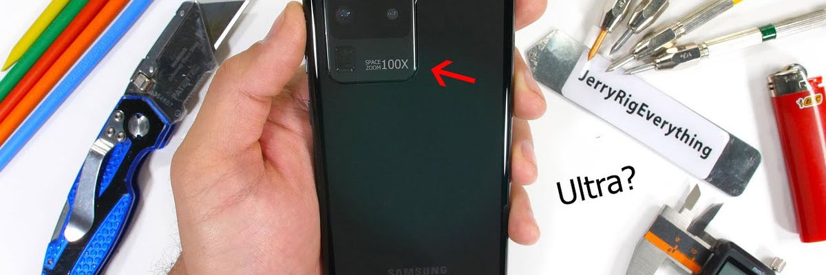 Galaxy S20 Ultra liệu có sống sót sau màn tra tấn bằng dao rọc giấy, hơ lửa và bẻ cong?