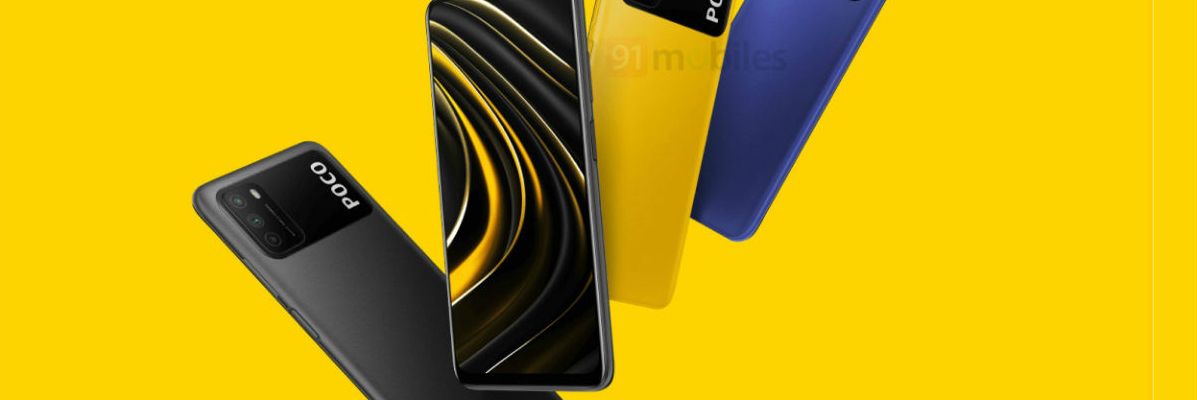 POCO M3 lộ ảnh render sắc nét với màn hình giọt nước và cụm sau “khổng lồ”