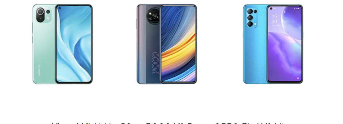 Xiaomi Mi 11 Lite 5G đọ sức cùng POCO X3 Pro và OPPO Find X3 Lite ở phân khúc tầm trung: Nên mua điện thoại nào?