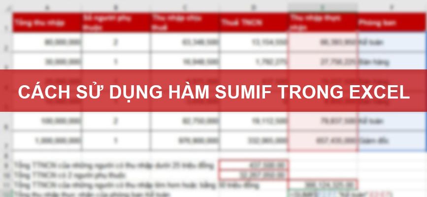 Hàm SUMIF trong Excel: Cách sử dụng và ví dụ dễ hiểu