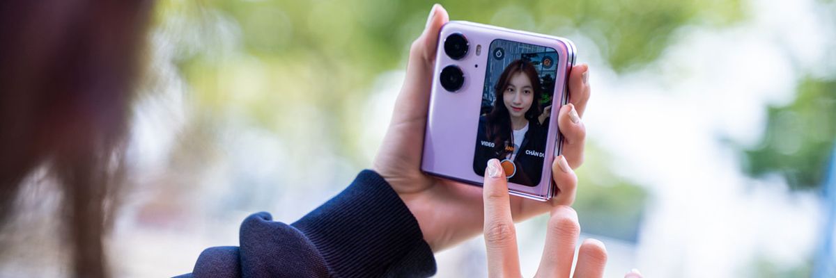 Trên tay OPPO Find N2 Flip: Điện thoại gập "không nếp gấp, màn hình phụ lớn, Dimensity 9000+, giá 19.9 triệu