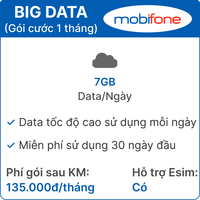  Sim Mobifone BIGDATA 7GB/Ngày 
