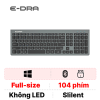 Bàn phím không dây E-DRA EK507 silent đen