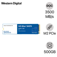   Ổ cứng SSD WD Blue SN570 PCIe Gen3 X4 NVMe 500GB M2 2280 WDS500G3B0C 