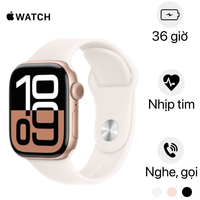 Apple Watch Series 10 42mm (GPS) Viền Nhôm Dây Cao Su Size S/M | Chính hãng Apple Việt Nam