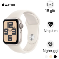 Apple Watch SE 2 2024 40mm (GPS) Viền Nhôm Dây Cao Su | Chính hãng Apple Việt Nam