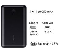  Pin dự phòng AUKEY PB-XD10 10050mAh USB-C Quick Charge 3.0 Đen 