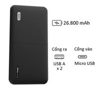 Pin dự phòng XO 13000mAh PB70 chính hãng giá rẻ bảo hành 12 tháng