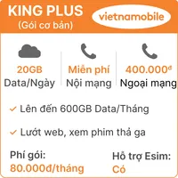  Siêu sim 4G Vietnamobile 1800GB một năm - Không tốn phí lưu giữ từng tháng 