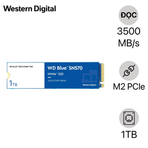 Ổ cứng SSD WD Blue SN570 PCIe Gen3 X4 NVMe 1TB M2 2280 WD100T3B0C