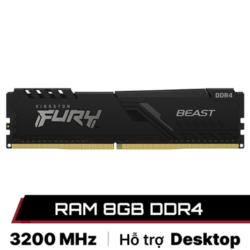RAM PC Kingston Fury Beast RGB 8GB 3200MHz DDR4 KF432C16BBA/8