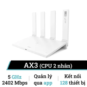 Router Wifi 6 Huawei AX3 Pro băng tần kép 3000Mbps CPU 4 nhân