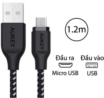 Cáp AUKEY Micro USB 1.2M Bọc sợi Nylon (Braided Nylon) CB-AM1