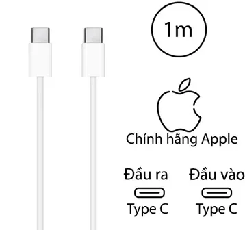 Cáp Type C to Type C Apple MUF72ZA 1M | Chính hãng Apple Việt Nam