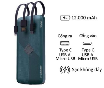 Pin sạc dự phòng iWalk Uba1200p 12000mAh 6 in 1