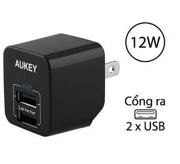 Sạc AUKEY 12W 2 cổng USB AirPower PA-U32