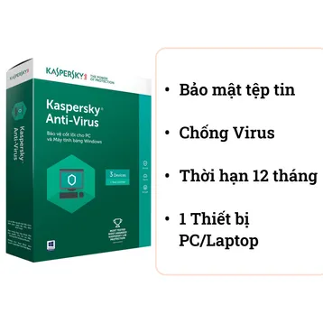 Phần mềm diệt Virus Kaspersky Anti-Virus 1 Máy tính/1 Năm