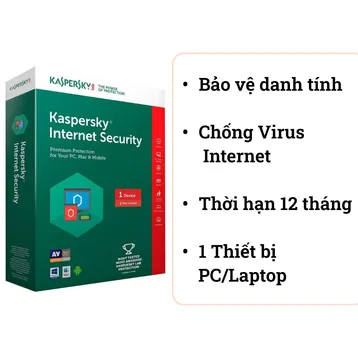 Phần mềm diệt Virus Kaspersky Internet Security 1 Máy tính/1 Năm