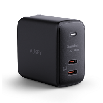 Củ sạc nhanh Aukey PD 45W PA-B4T 2 cổng, chấu gập