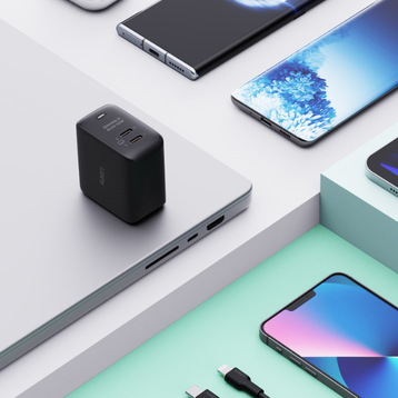 Củ sạc nhanh Aukey PD 45W PA-B4T 2 cổng, chấu gập