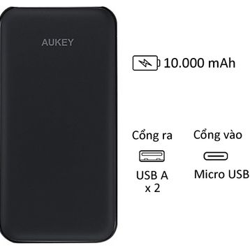 Pin dự phòng AUKEY PB-N51 10000 mAh Slim