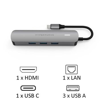 Hub Macbook Hyperdrive HDMI 4K 6 in 1 HD233B