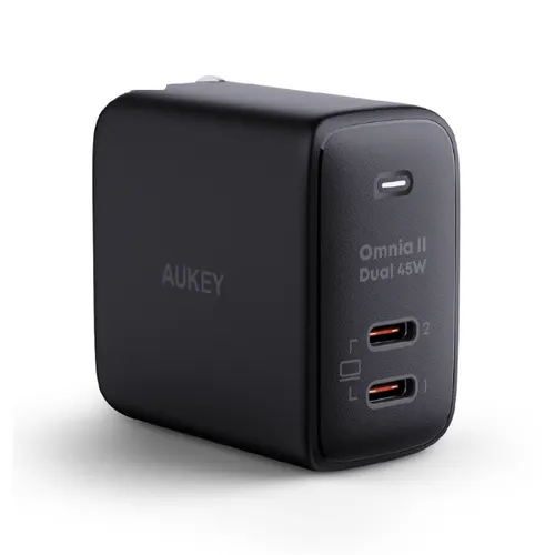 Củ Sạc Nhanh Aukey Pd 45W Pa - B4T 2 Cổng - Chấu Gập
